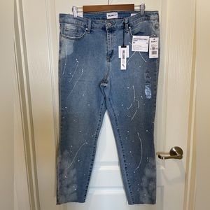NWT William Rast mid rise perfect ankle skinny Iconic vintage paint jeans sz 32
